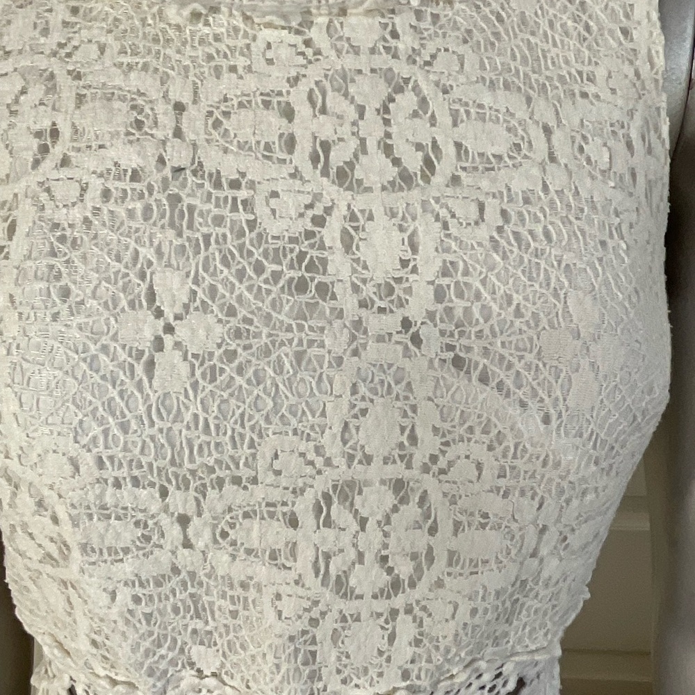 TopShop white sleeveless eyelet Lace Sleeveless short dress Women Size 4 - Picture 4 of 9